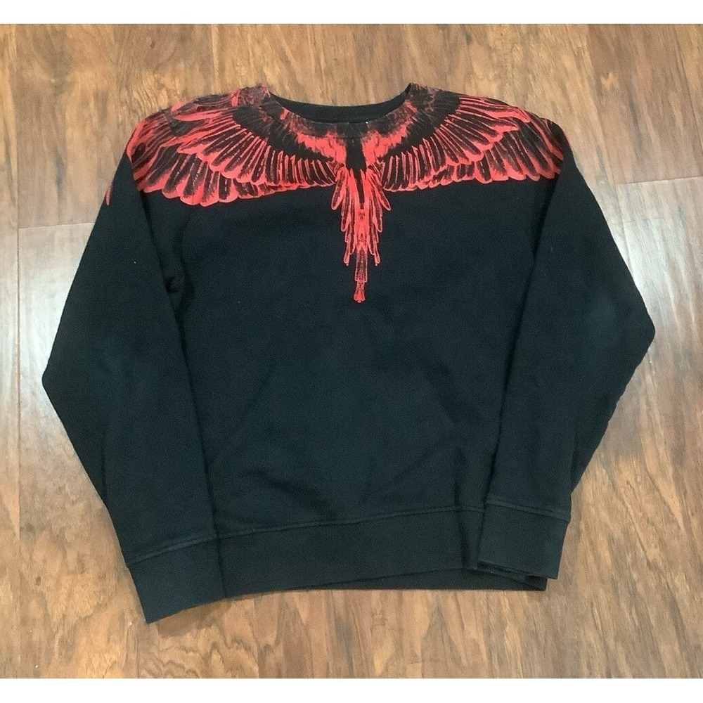 Marcelo Burlon Wings Regular Crewneck Sweatshirt Men's Red Black XS